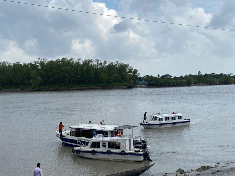Boats along Bangladesh coastline