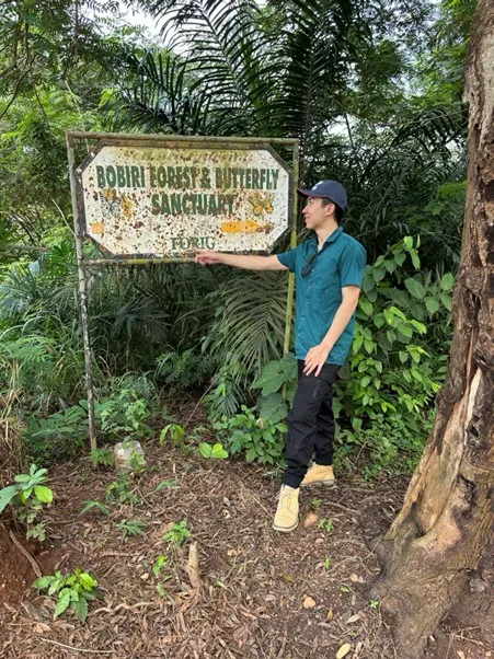 Dr. H. Zhang-Zheng in the Study site Bobiri in Ghana