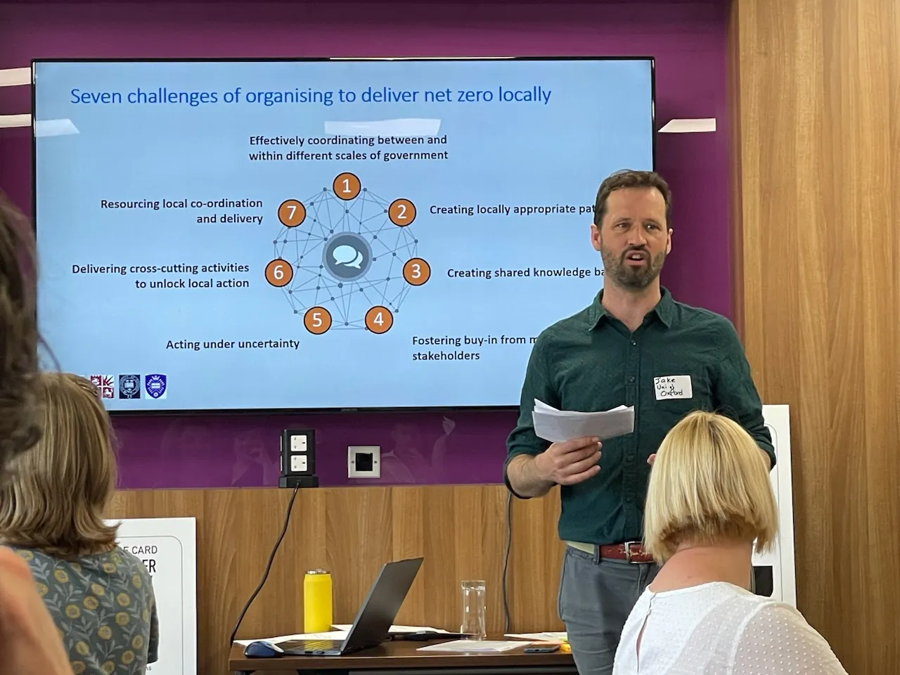 Dr Jake Barnes presenting at a workshop