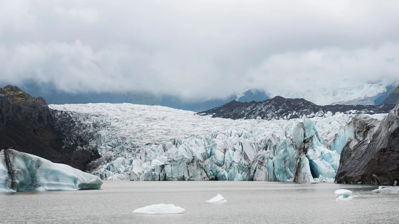 Glacier with ice and water