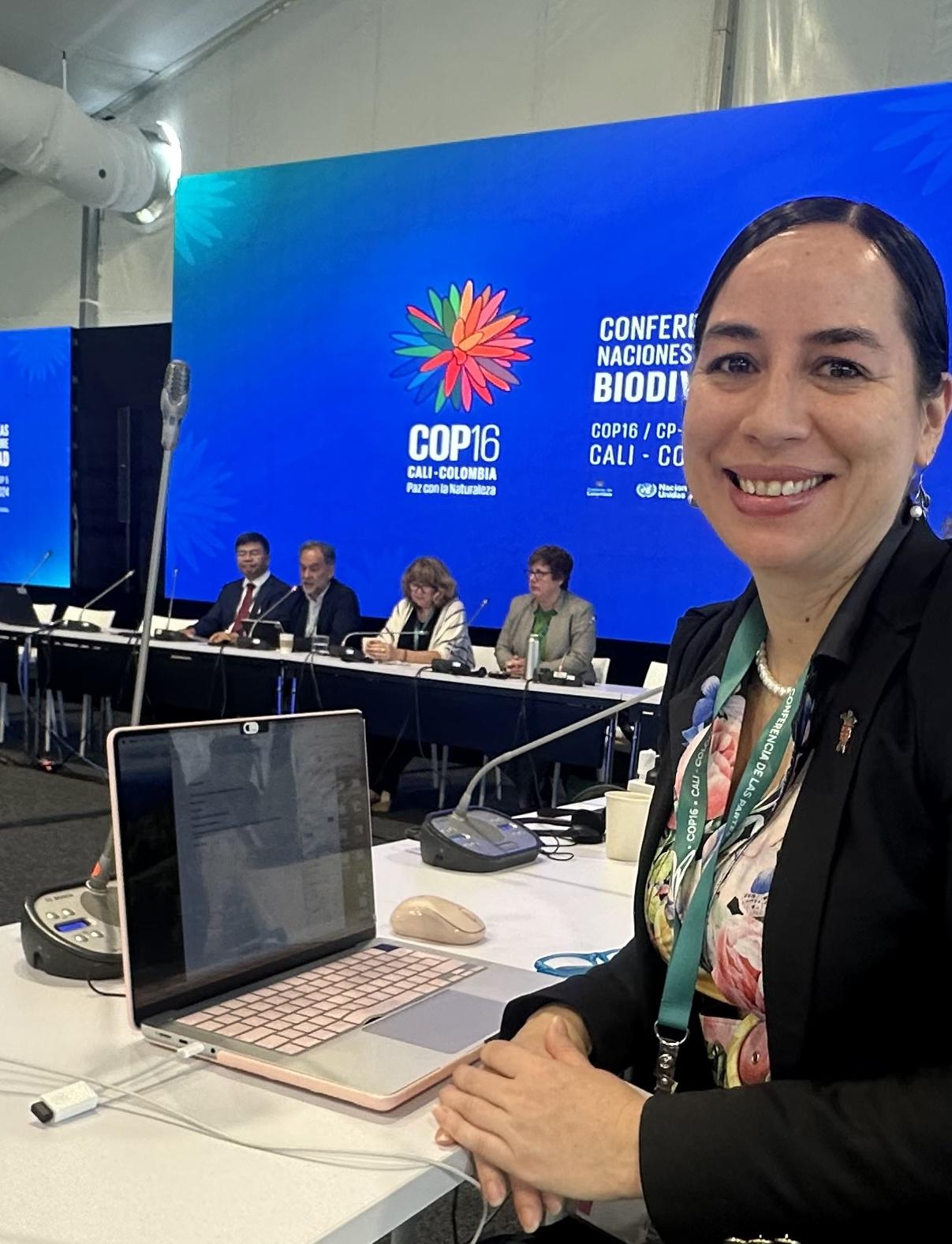 Paola Fajardo, ECI DPhil student, attending COP16