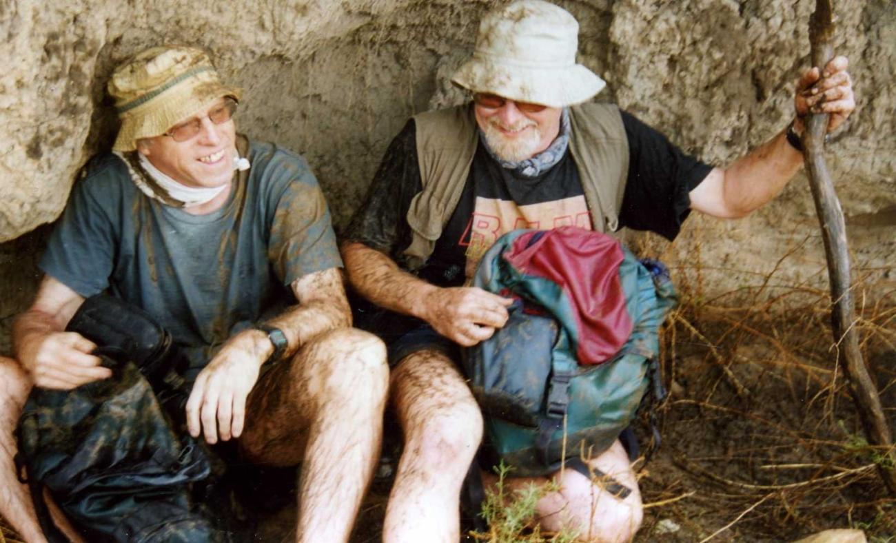 John Boardman and Ian Foster carrying out muddy fieldwork in South Africa