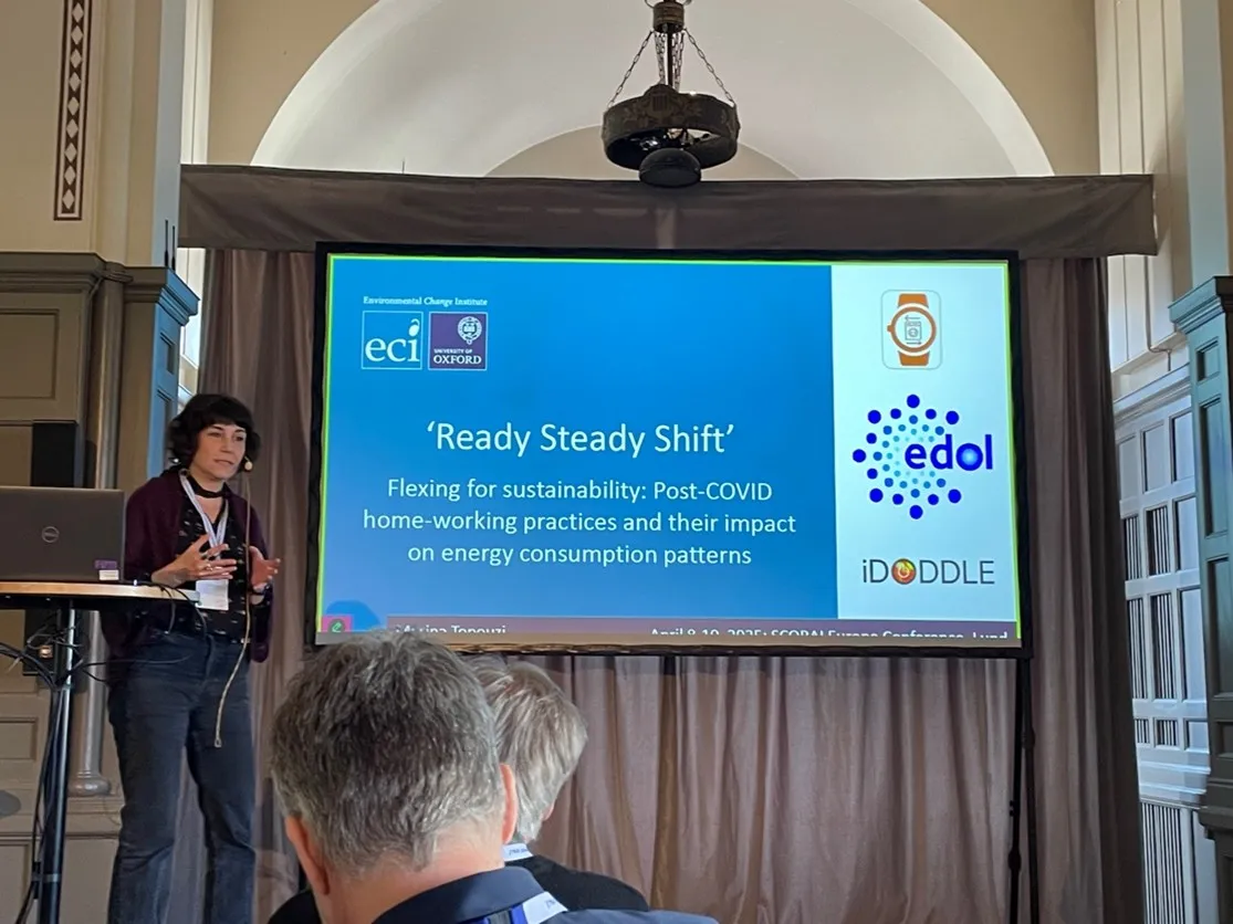Dr Marina Topouzi presenting her findings on energy demand flexibility in households