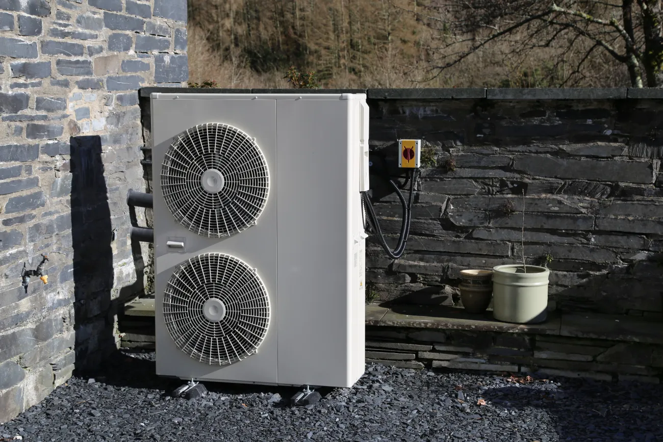The outside unit for an air source heat pump