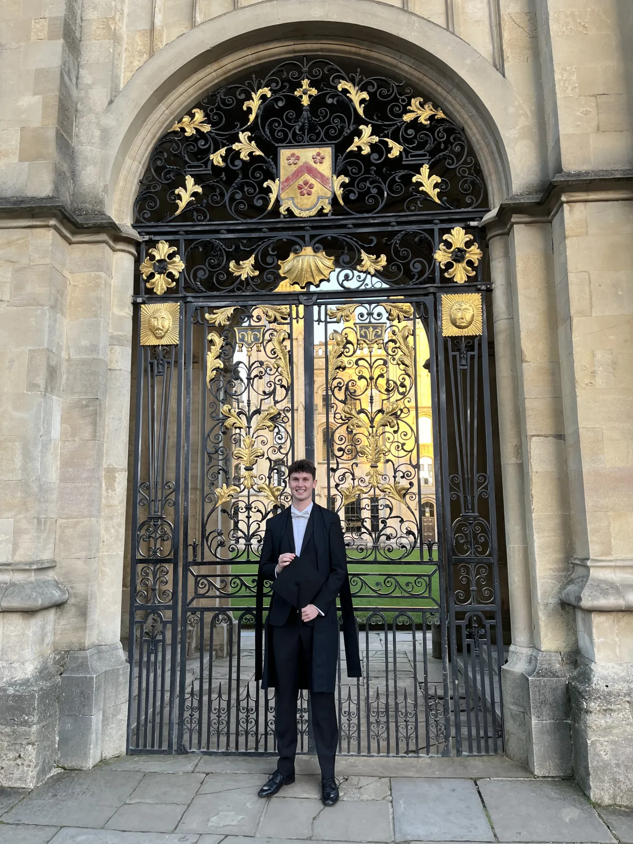 Toby at matriculation in October 2024, marking the start of his year on the MSc ECM