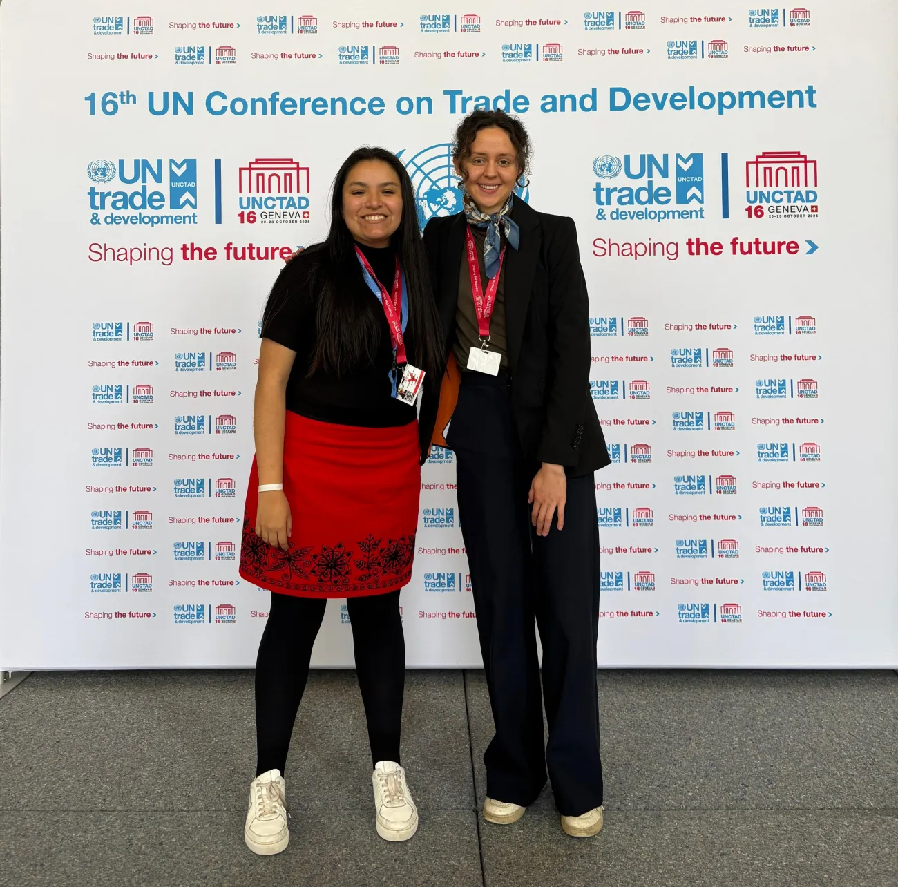 Nora together with fellow SoGE student Valery at the UNCTAD Youth Forum