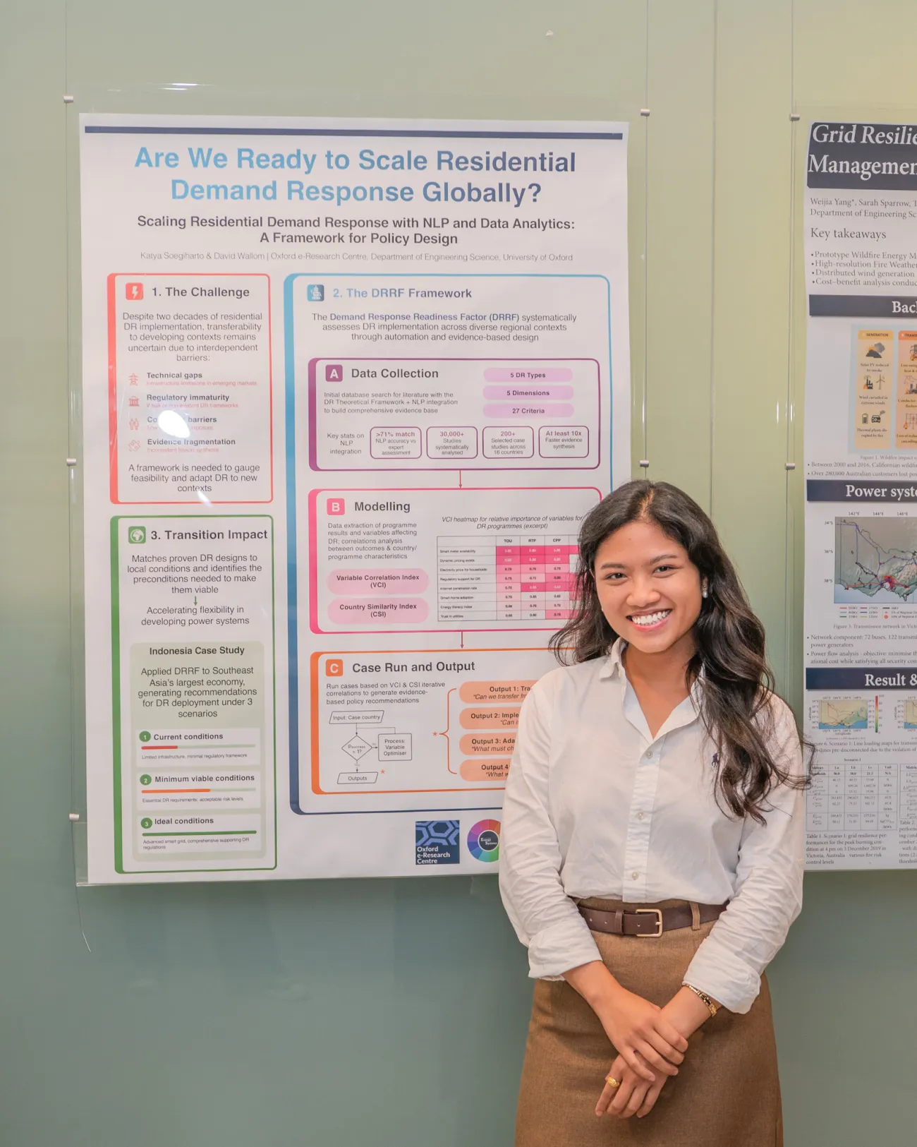 Poster competition entrant Katya next to her poster