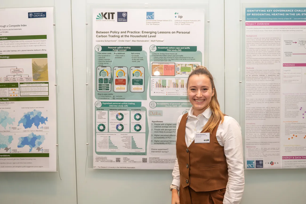 Poster competition entrant Leandra next to her poster