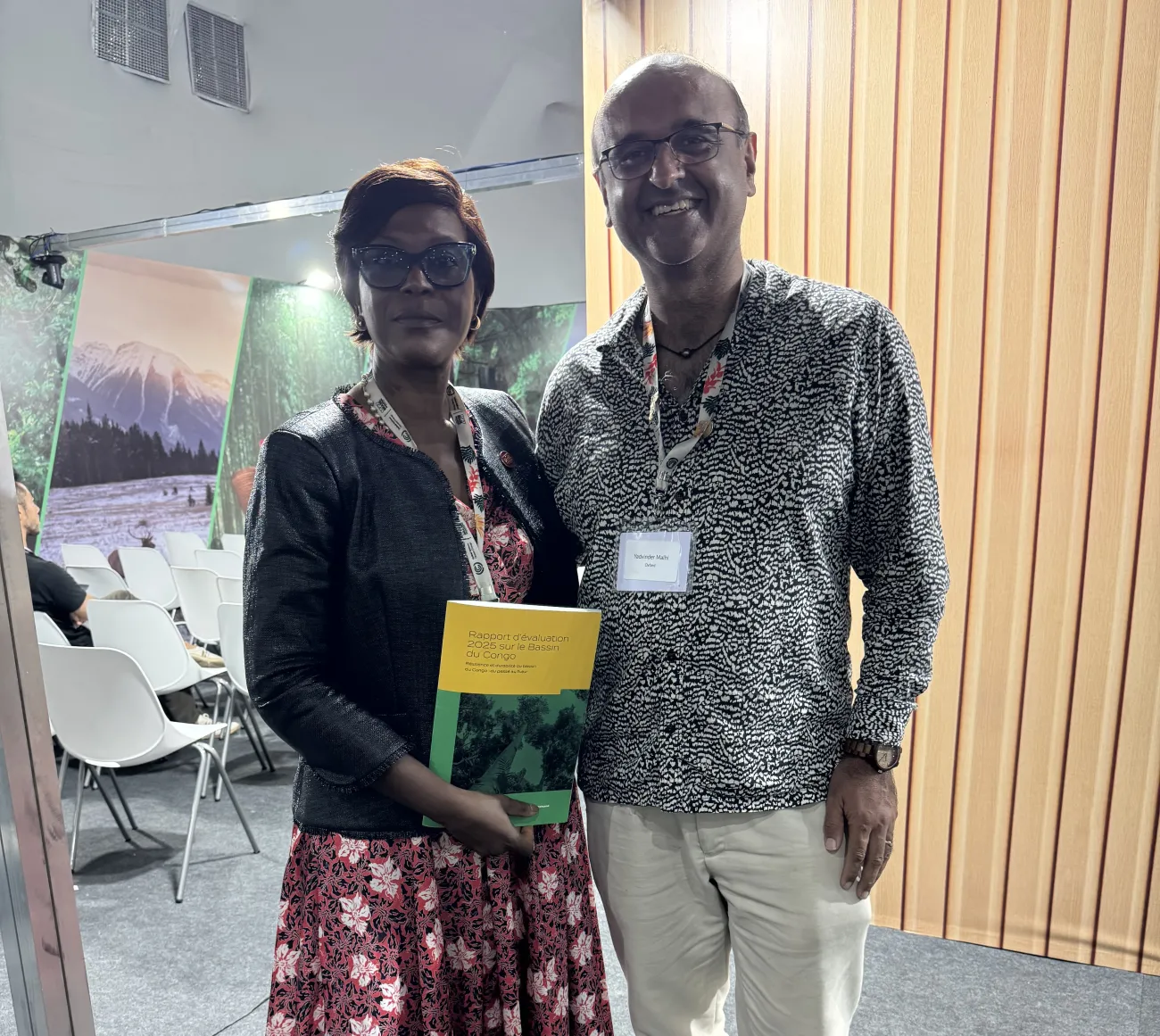 Arlette Soudan-Nonault, the Minister of Environment for the Republic of the Congo stood next to Professor Yadvinder Malhi