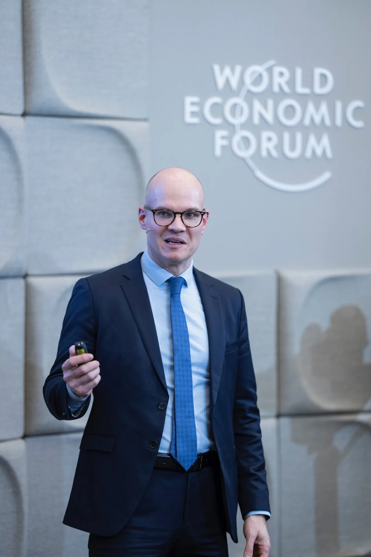 Professor Jan Rosenow near World Economic Forum signage