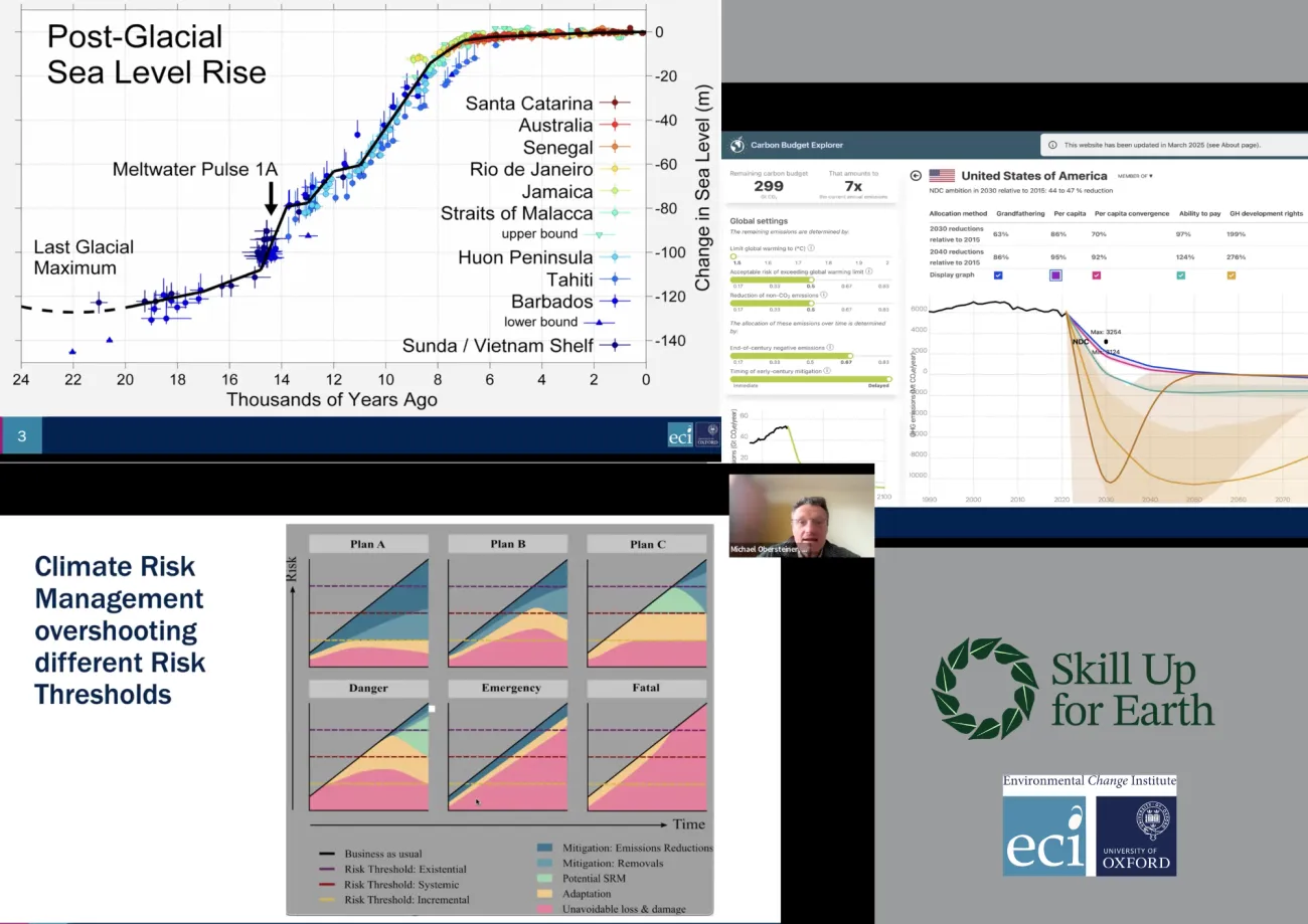 Screen shots of the online teaching led by Professor Michael Obersteiner