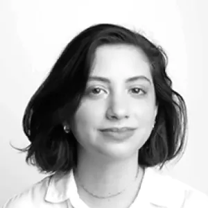 Marissa Bergman head and shoulders black and white image